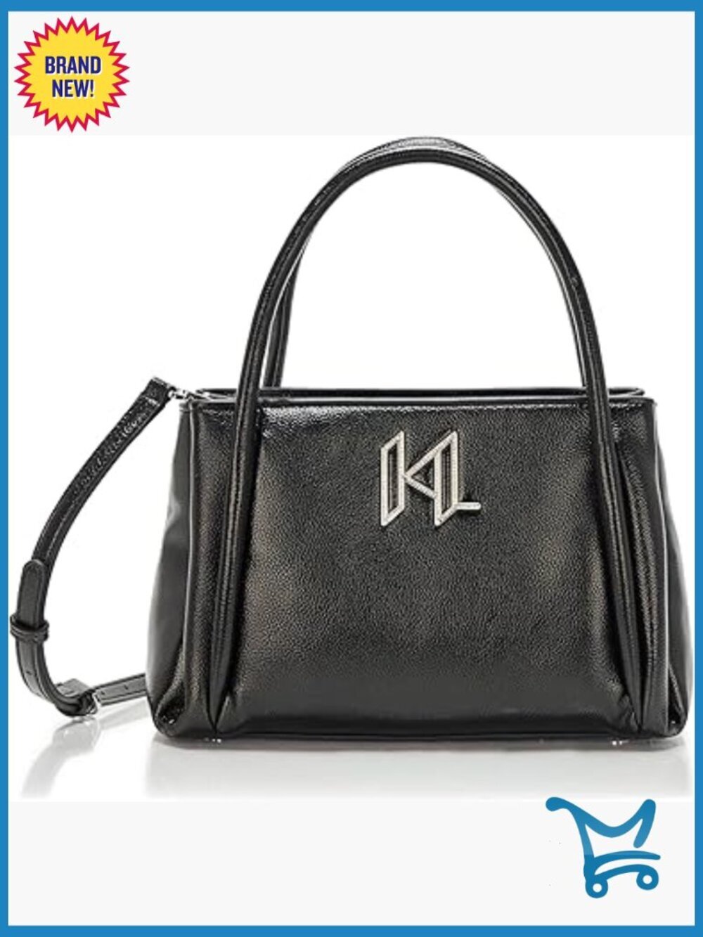 Faux Leather Satchel Bag with Adjustable Strap, 12x7x4 Inches